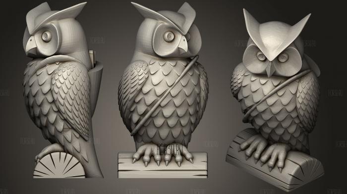 Mail Owl stl model for CNC